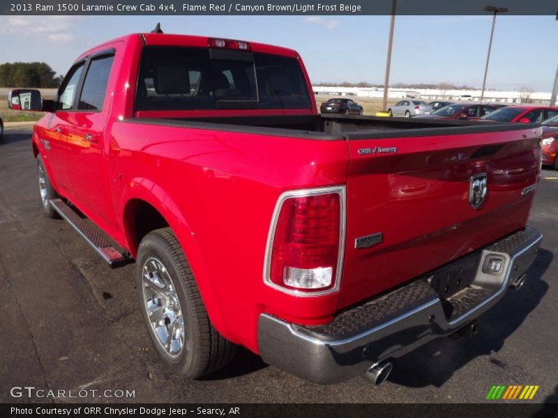 Flame Red / Canyon Brown/Light Frost Beige 2013 Ram 1500 Laramie Crew Cab 4x4