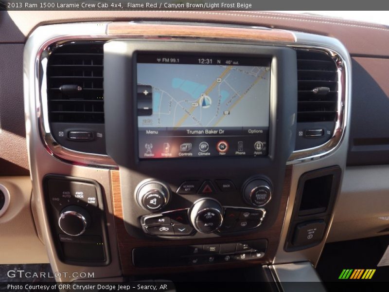 Flame Red / Canyon Brown/Light Frost Beige 2013 Ram 1500 Laramie Crew Cab 4x4