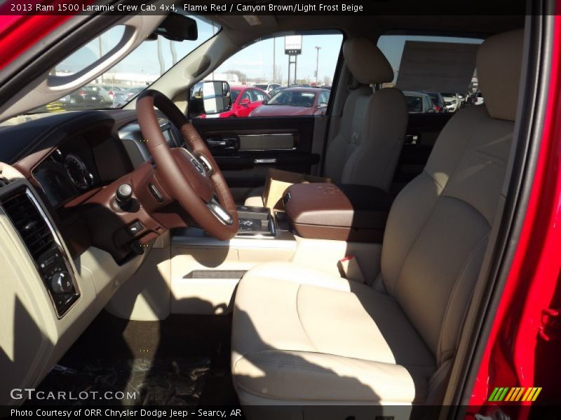 Flame Red / Canyon Brown/Light Frost Beige 2013 Ram 1500 Laramie Crew Cab 4x4