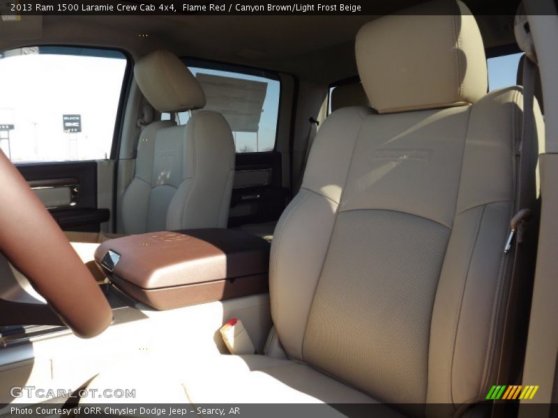 Flame Red / Canyon Brown/Light Frost Beige 2013 Ram 1500 Laramie Crew Cab 4x4