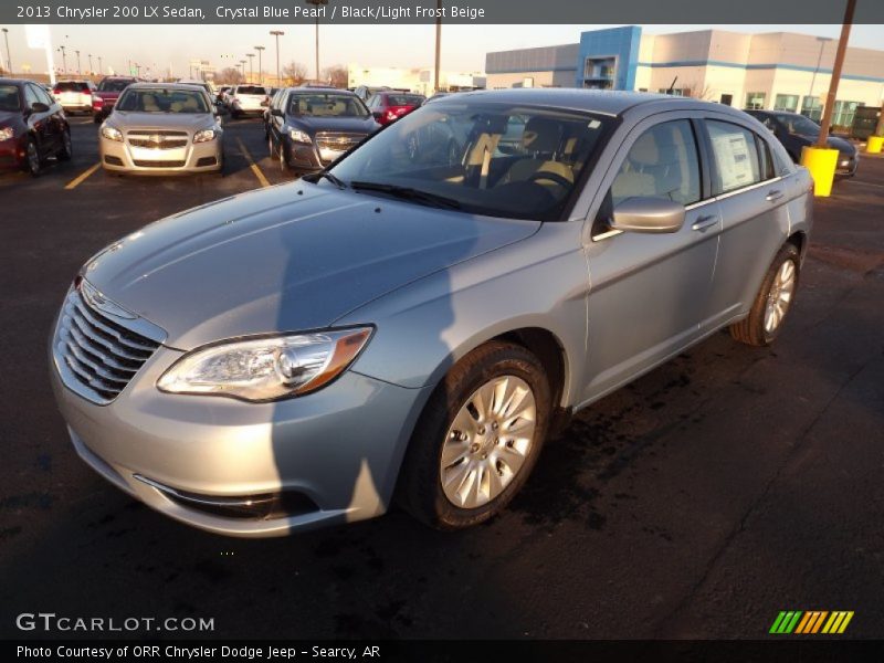Crystal Blue Pearl / Black/Light Frost Beige 2013 Chrysler 200 LX Sedan