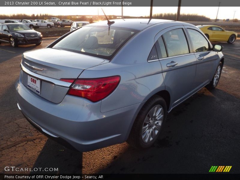 Crystal Blue Pearl / Black/Light Frost Beige 2013 Chrysler 200 LX Sedan