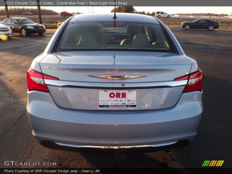 Crystal Blue Pearl / Black/Light Frost Beige 2013 Chrysler 200 LX Sedan