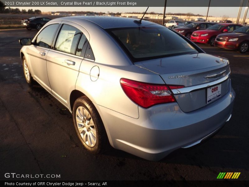 Crystal Blue Pearl / Black/Light Frost Beige 2013 Chrysler 200 LX Sedan