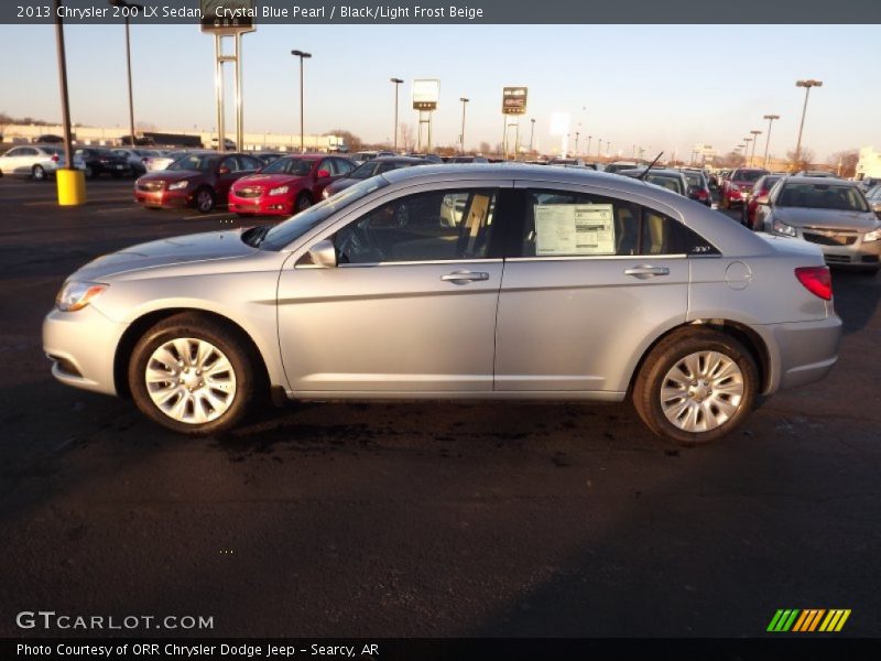 Crystal Blue Pearl / Black/Light Frost Beige 2013 Chrysler 200 LX Sedan