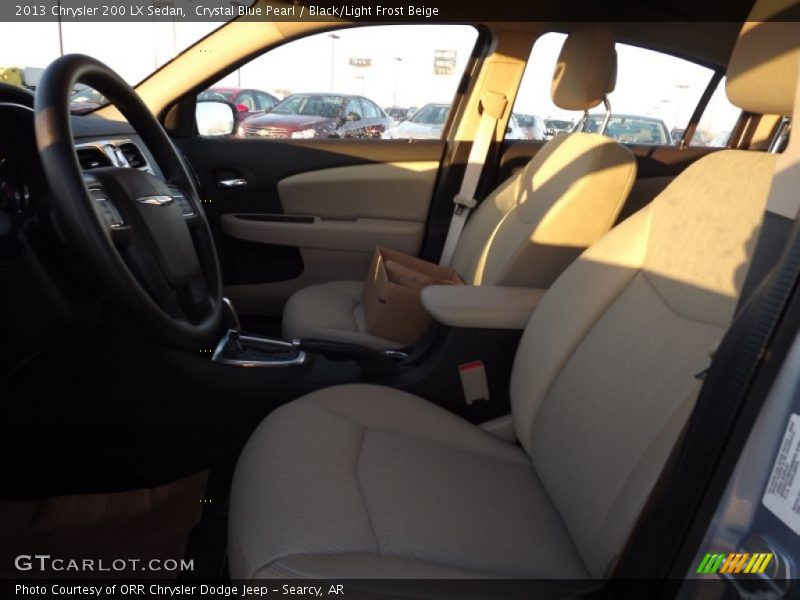 Crystal Blue Pearl / Black/Light Frost Beige 2013 Chrysler 200 LX Sedan