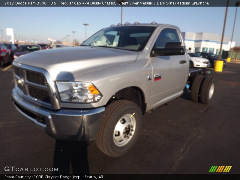 Bright Silver Metallic / Dark Slate/Medium Graystone 2012 Dodge Ram 3500 HD ST Regular Cab 4x4 Dually Chassis