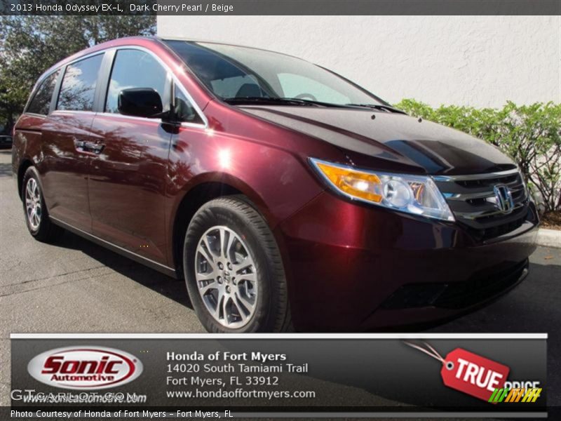 Dark Cherry Pearl / Beige 2013 Honda Odyssey EX-L