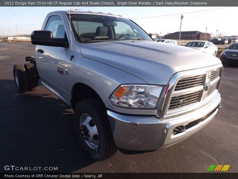 Bright Silver Metallic / Dark Slate/Medium Graystone 2012 Dodge Ram 3500 HD ST Regular Cab 4x4 Dually Chassis