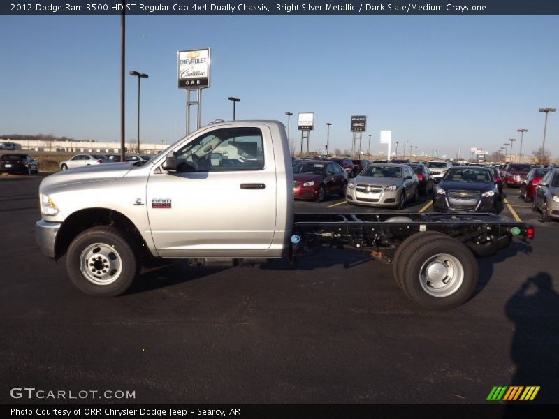 Bright Silver Metallic / Dark Slate/Medium Graystone 2012 Dodge Ram 3500 HD ST Regular Cab 4x4 Dually Chassis