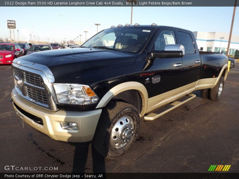 Black / Light Pebble Beige/Bark Brown 2012 Dodge Ram 3500 HD Laramie Longhorn Crew Cab 4x4 Dually