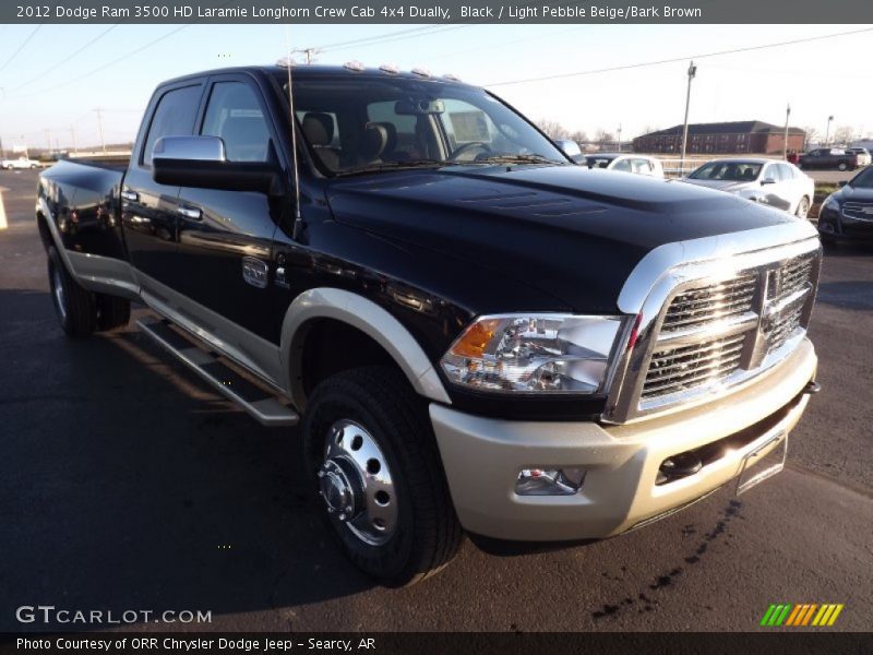 Black / Light Pebble Beige/Bark Brown 2012 Dodge Ram 3500 HD Laramie Longhorn Crew Cab 4x4 Dually