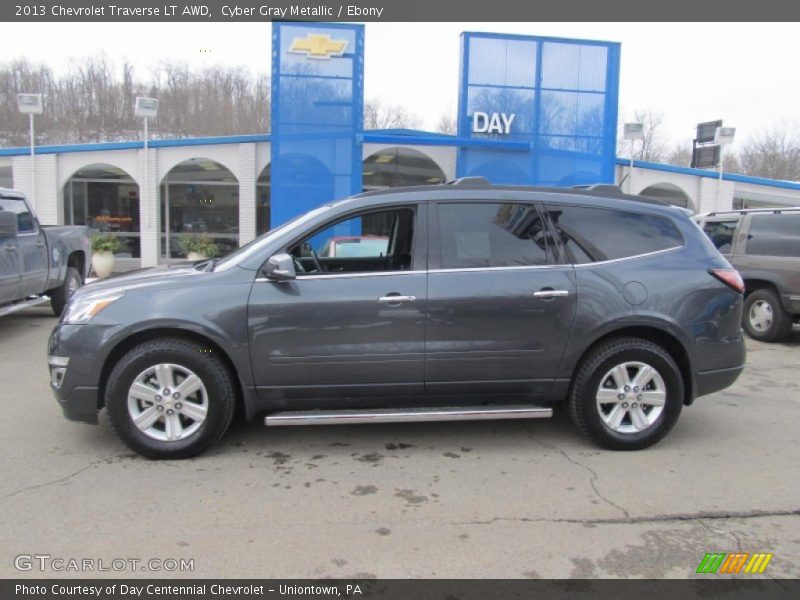 Cyber Gray Metallic / Ebony 2013 Chevrolet Traverse LT AWD