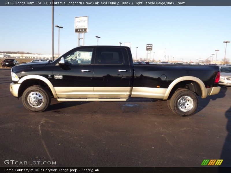 Black / Light Pebble Beige/Bark Brown 2012 Dodge Ram 3500 HD Laramie Longhorn Crew Cab 4x4 Dually