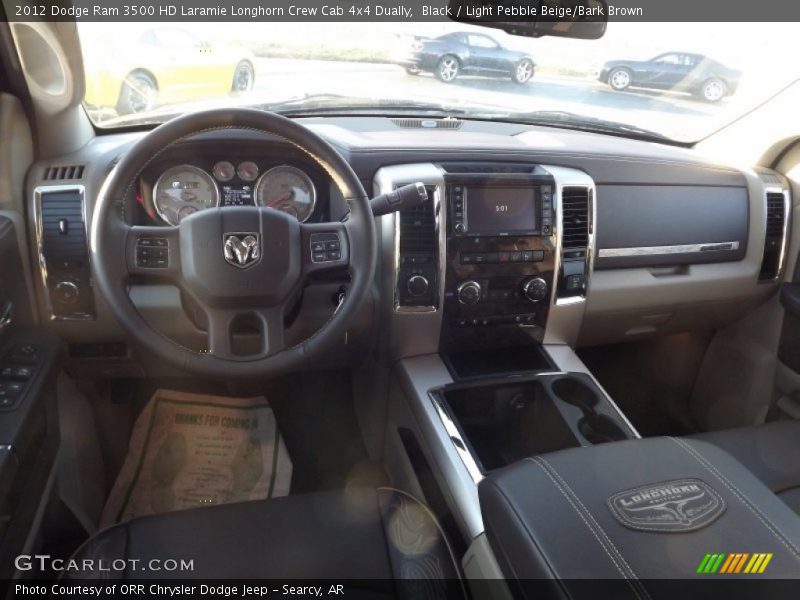 Black / Light Pebble Beige/Bark Brown 2012 Dodge Ram 3500 HD Laramie Longhorn Crew Cab 4x4 Dually