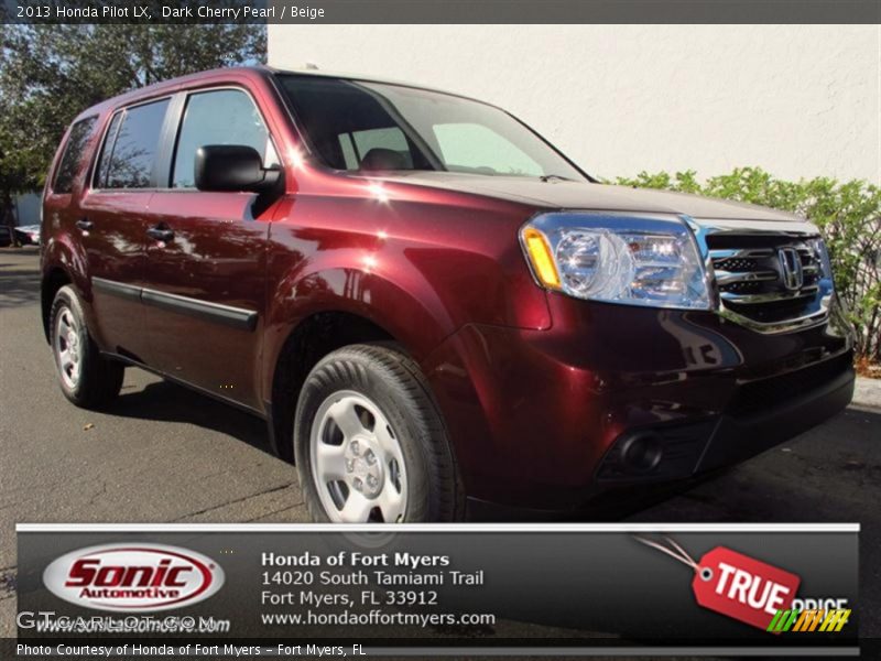 Dark Cherry Pearl / Beige 2013 Honda Pilot LX
