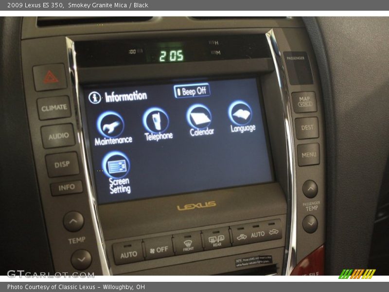 Smokey Granite Mica / Black 2009 Lexus ES 350
