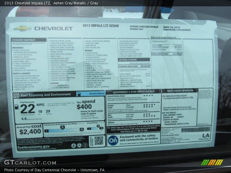 Ashen Gray Metallic / Gray 2013 Chevrolet Impala LTZ