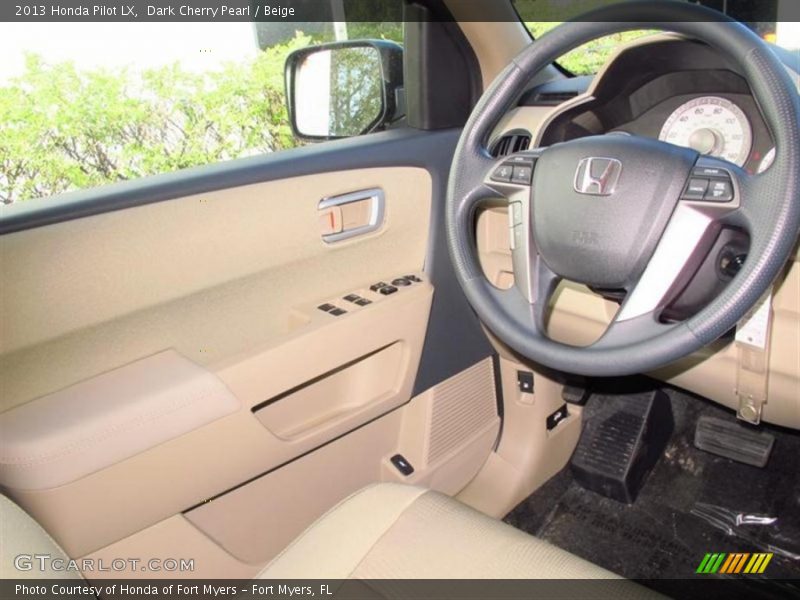 Dark Cherry Pearl / Beige 2013 Honda Pilot LX