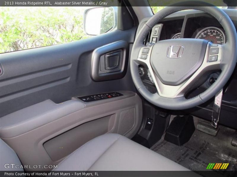 Alabaster Silver Metallic / Gray 2013 Honda Ridgeline RTL