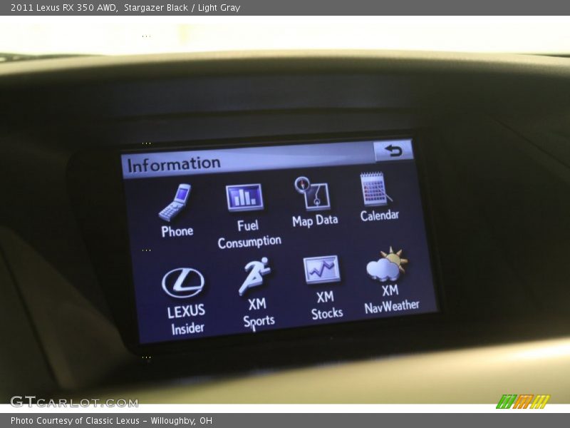 Stargazer Black / Light Gray 2011 Lexus RX 350 AWD