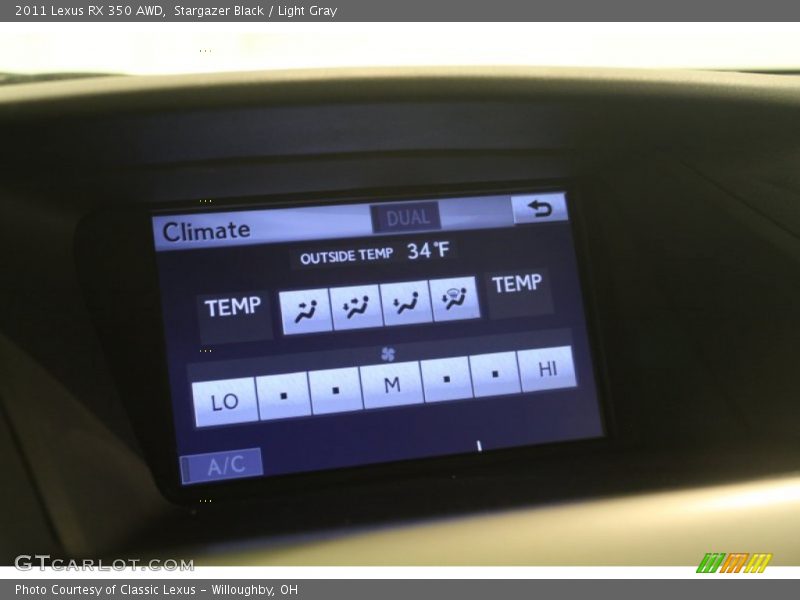 Stargazer Black / Light Gray 2011 Lexus RX 350 AWD