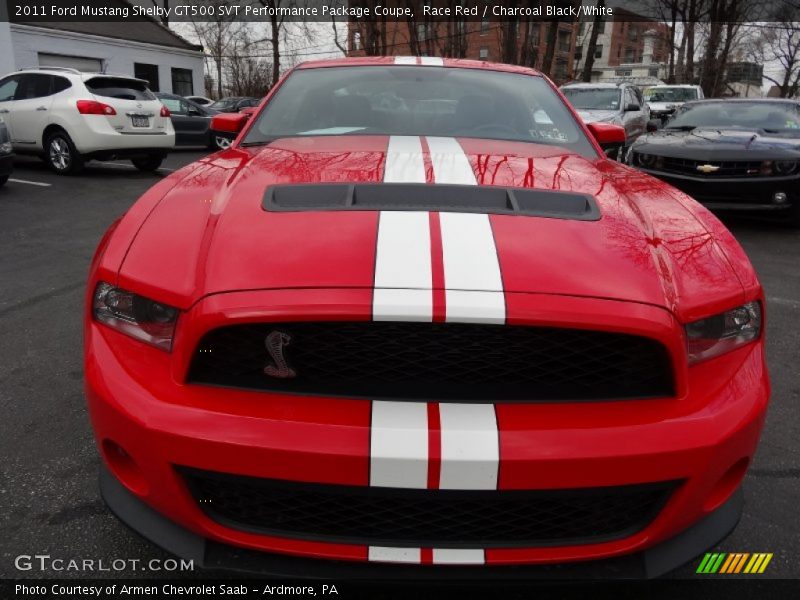 Race Red / Charcoal Black/White 2011 Ford Mustang Shelby GT500 SVT Performance Package Coupe