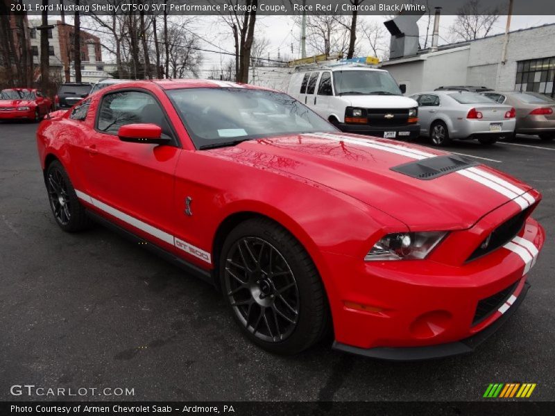 Race Red / Charcoal Black/White 2011 Ford Mustang Shelby GT500 SVT Performance Package Coupe