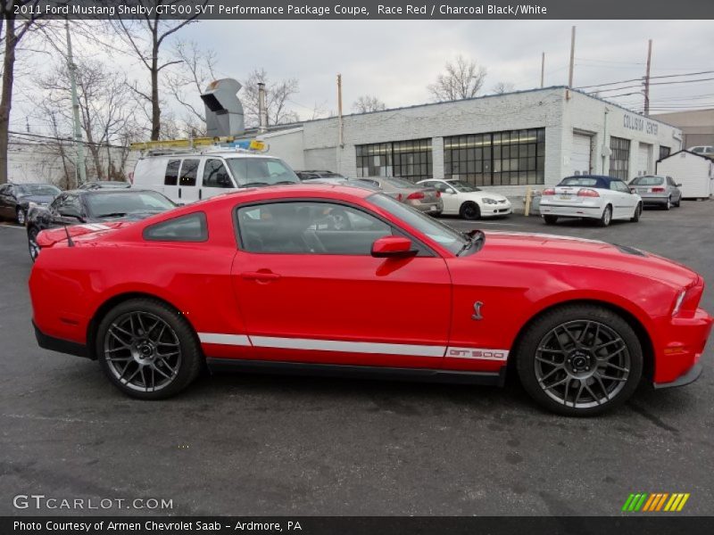 Race Red / Charcoal Black/White 2011 Ford Mustang Shelby GT500 SVT Performance Package Coupe
