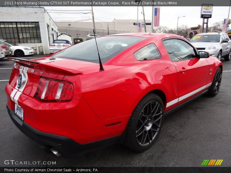Race Red / Charcoal Black/White 2011 Ford Mustang Shelby GT500 SVT Performance Package Coupe
