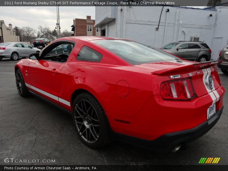 Race Red / Charcoal Black/White 2011 Ford Mustang Shelby GT500 SVT Performance Package Coupe