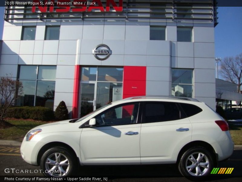 Phantom White / Black 2010 Nissan Rogue SL AWD