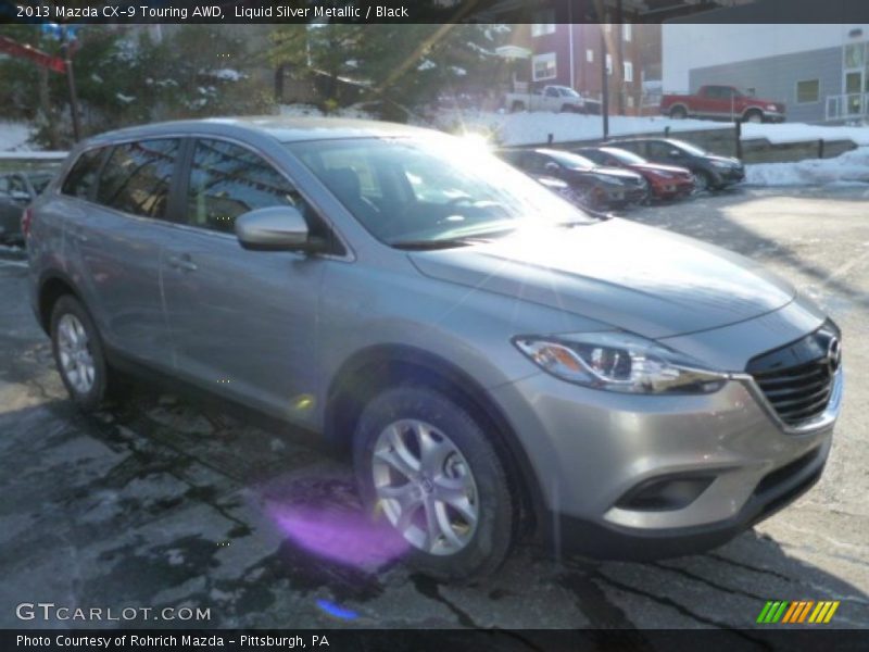 Liquid Silver Metallic / Black 2013 Mazda CX-9 Touring AWD