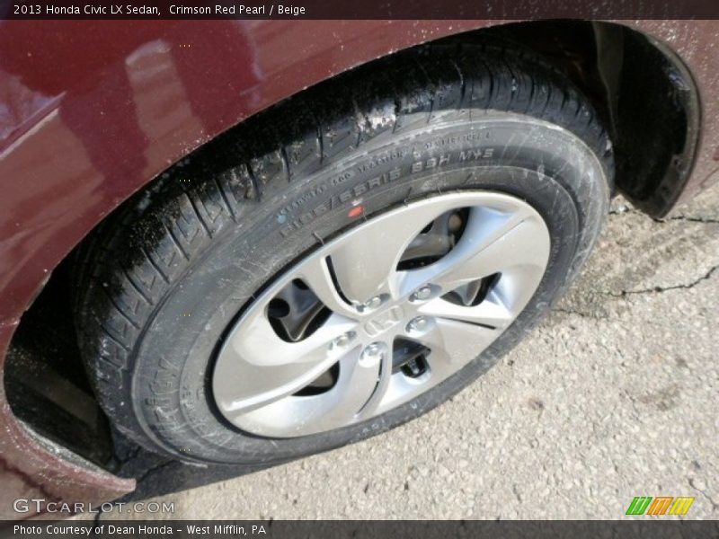 Crimson Red Pearl / Beige 2013 Honda Civic LX Sedan