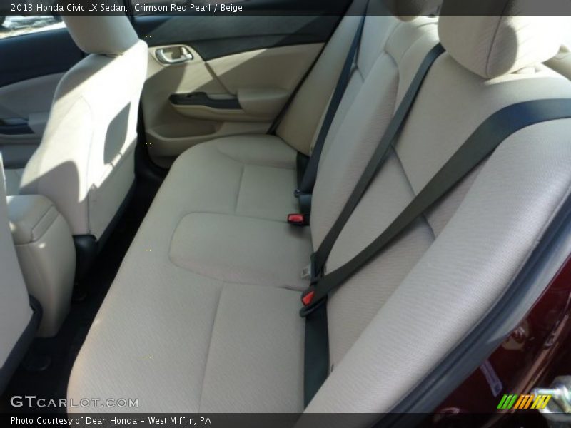 Crimson Red Pearl / Beige 2013 Honda Civic LX Sedan