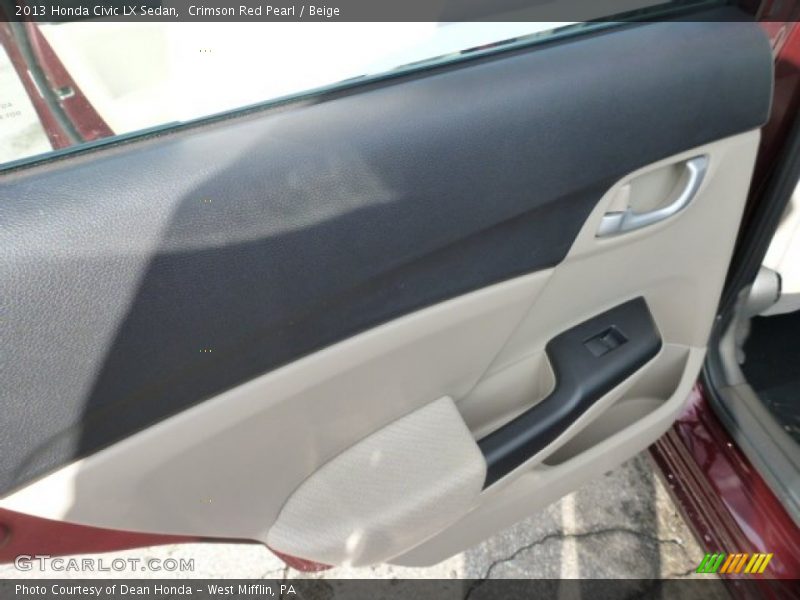 Crimson Red Pearl / Beige 2013 Honda Civic LX Sedan