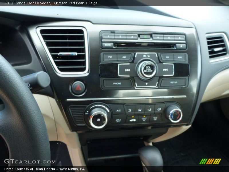 Crimson Red Pearl / Beige 2013 Honda Civic LX Sedan