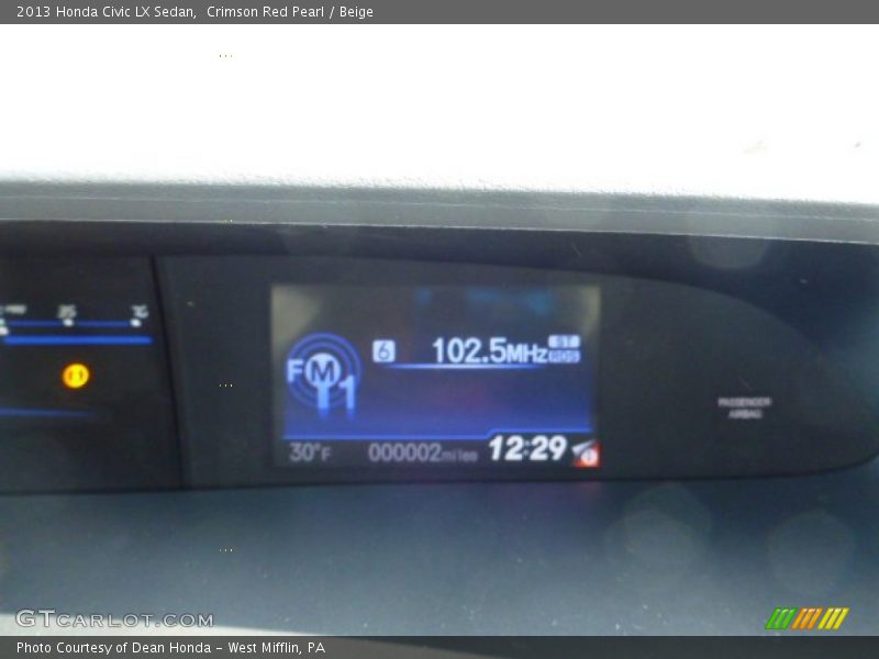 Crimson Red Pearl / Beige 2013 Honda Civic LX Sedan