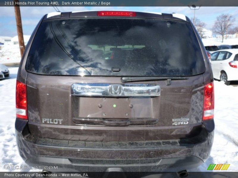 Dark Amber Metallic / Beige 2013 Honda Pilot Touring 4WD