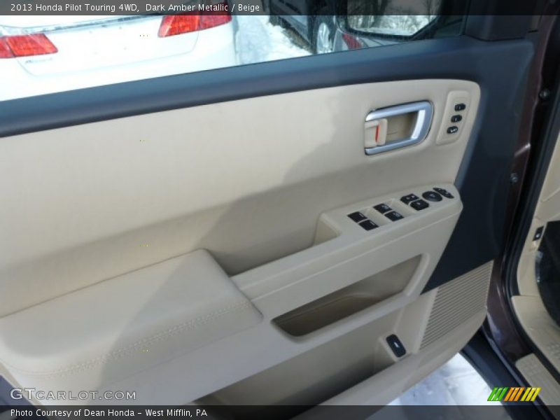 Dark Amber Metallic / Beige 2013 Honda Pilot Touring 4WD