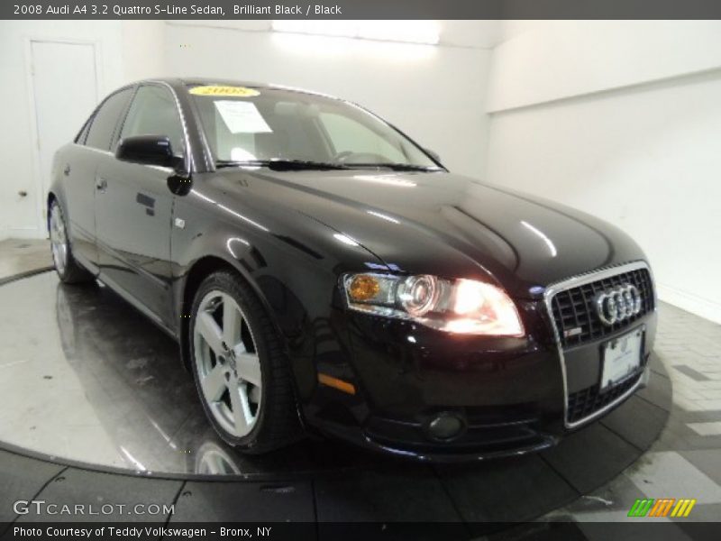 Brilliant Black / Black 2008 Audi A4 3.2 Quattro S-Line Sedan