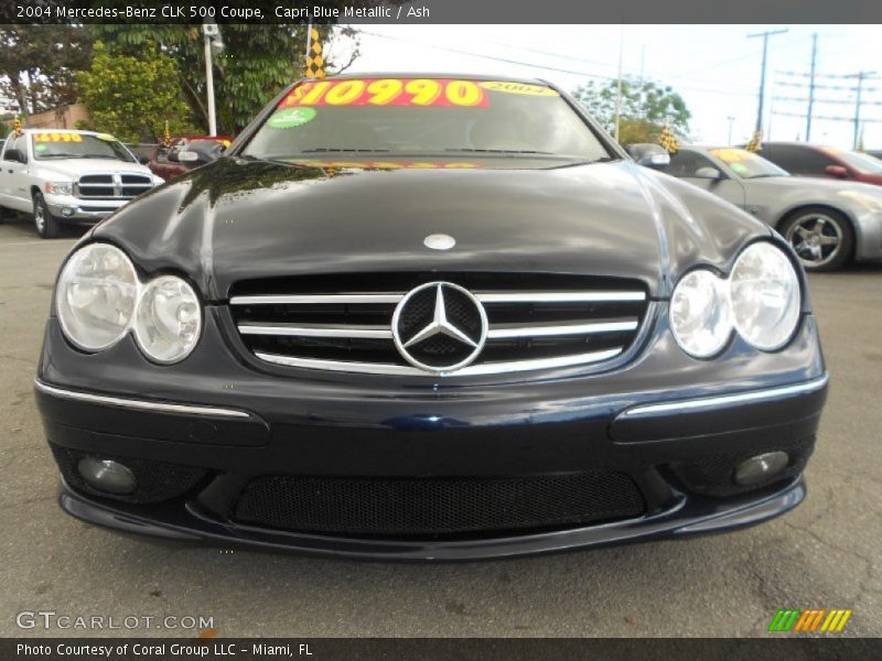 Capri Blue Metallic / Ash 2004 Mercedes-Benz CLK 500 Coupe
