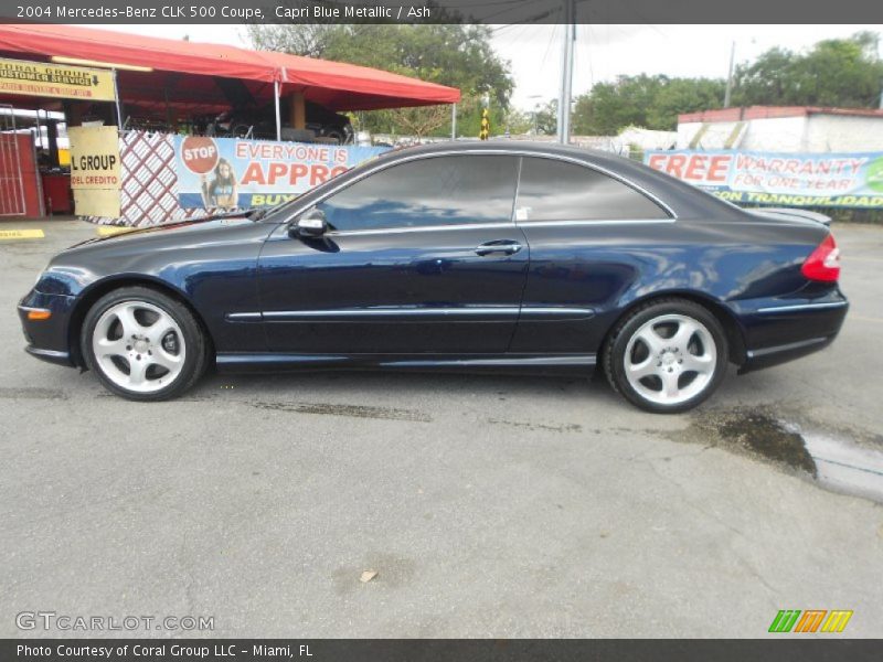 Capri Blue Metallic / Ash 2004 Mercedes-Benz CLK 500 Coupe