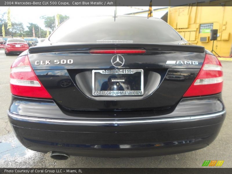 Capri Blue Metallic / Ash 2004 Mercedes-Benz CLK 500 Coupe