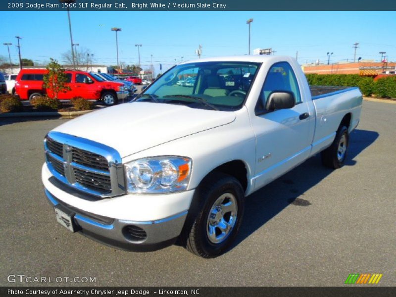Bright White / Medium Slate Gray 2008 Dodge Ram 1500 SLT Regular Cab