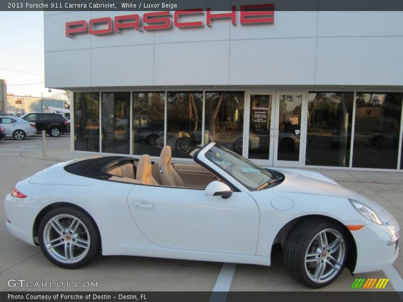 White / Luxor Beige 2013 Porsche 911 Carrera Cabriolet