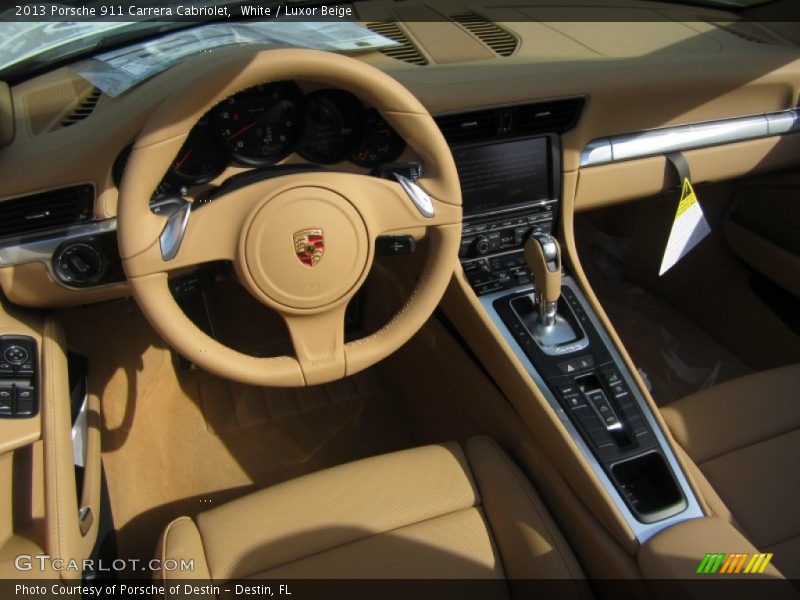 White / Luxor Beige 2013 Porsche 911 Carrera Cabriolet