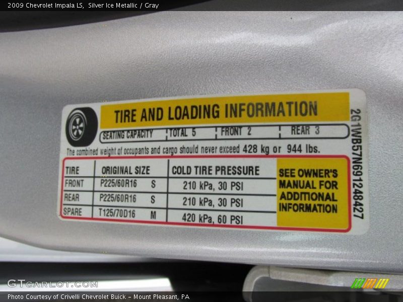 Silver Ice Metallic / Gray 2009 Chevrolet Impala LS
