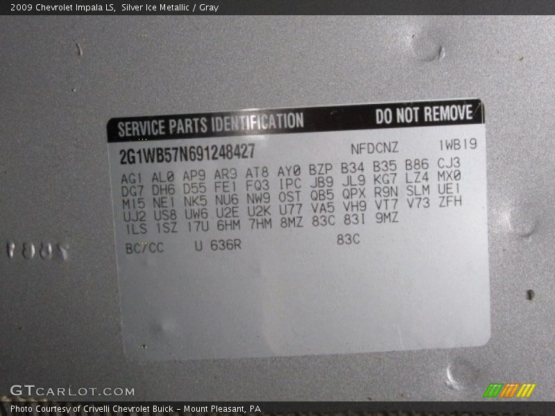 Silver Ice Metallic / Gray 2009 Chevrolet Impala LS