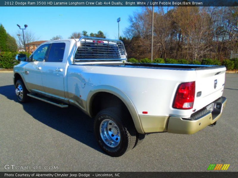 Bright White / Light Pebble Beige/Bark Brown 2012 Dodge Ram 3500 HD Laramie Longhorn Crew Cab 4x4 Dually